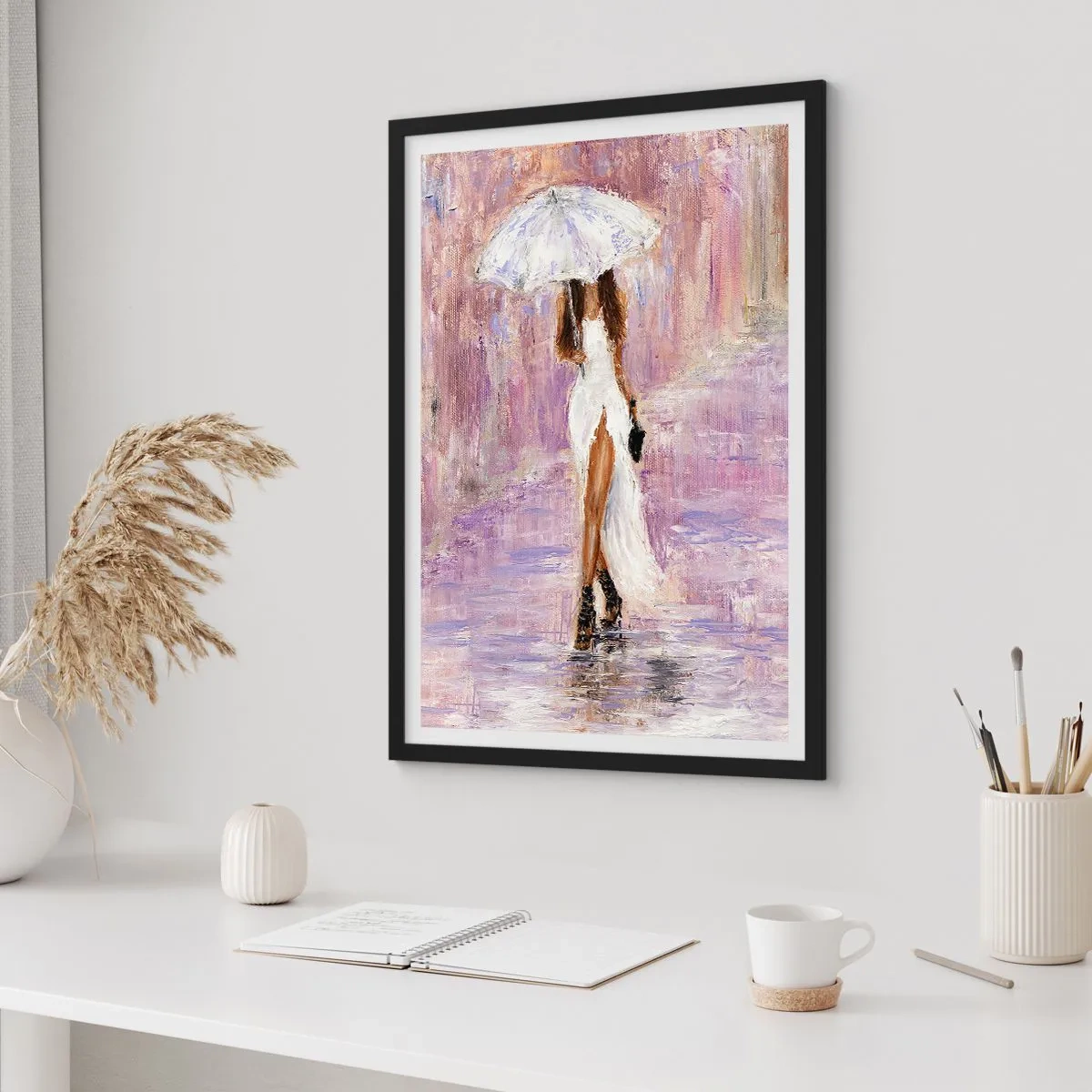 Plakát v černém rámu - V liliovém dešti - 40x50 cm