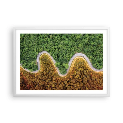 Plakát v bílém rámu - Hranice a průlomy - 70x50 cm