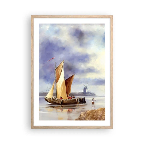 Plakát v rámu světlý dub - Návrat námořníků - 50x70 cm