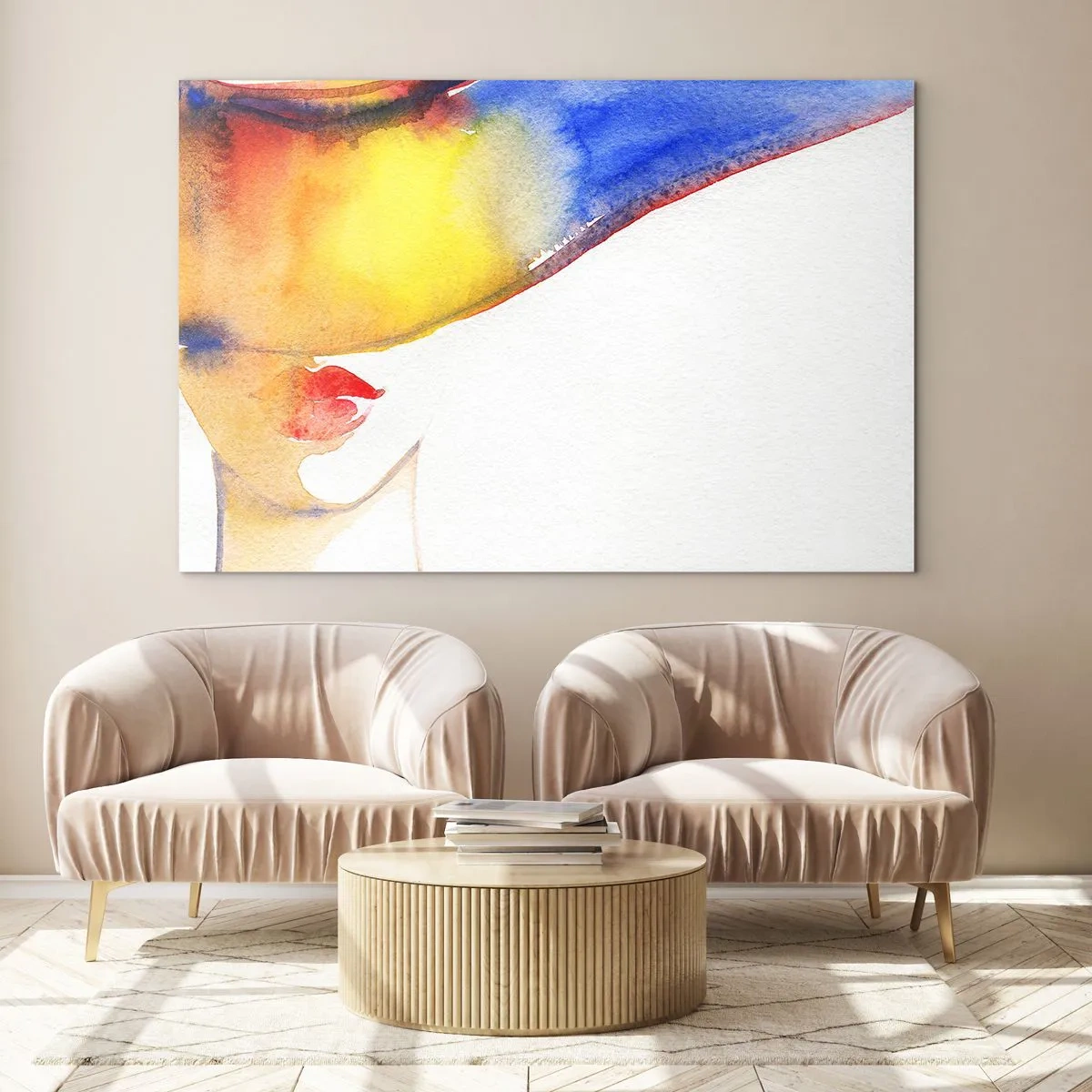 Obraz na skle - Portrét dámy    - 120x80 cm