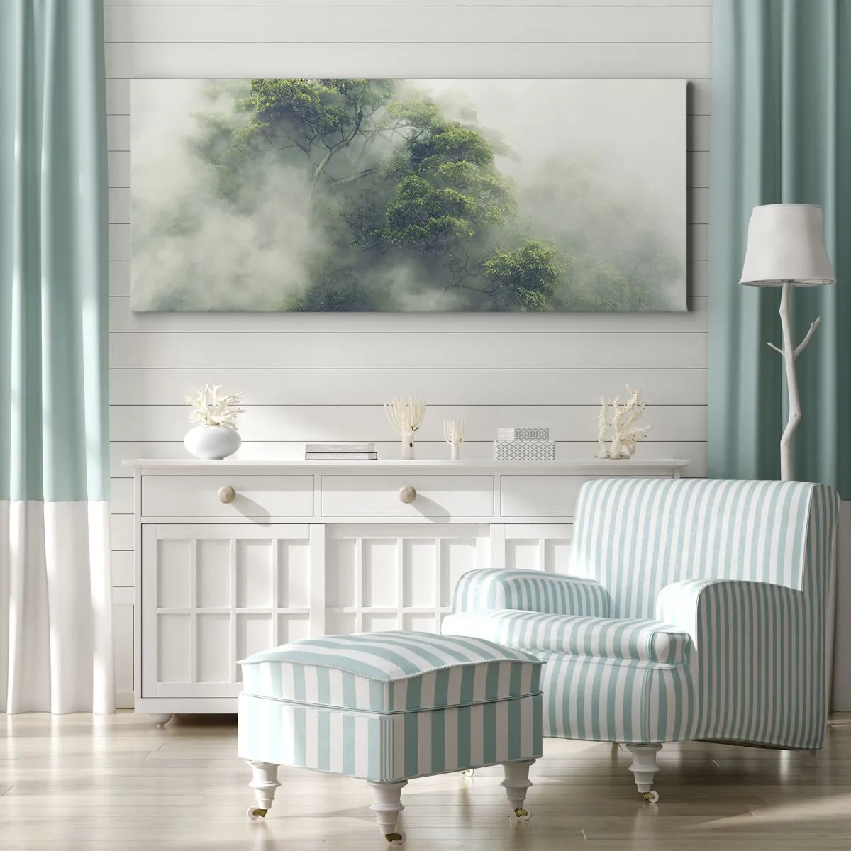 Obraz na plátně - Zahalené mlhou - 100x40 cm