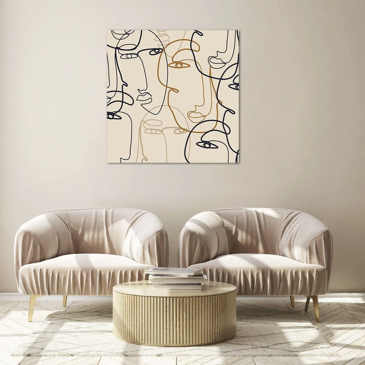 Obraz na skle - Portrét znásobený - 70x70 cm