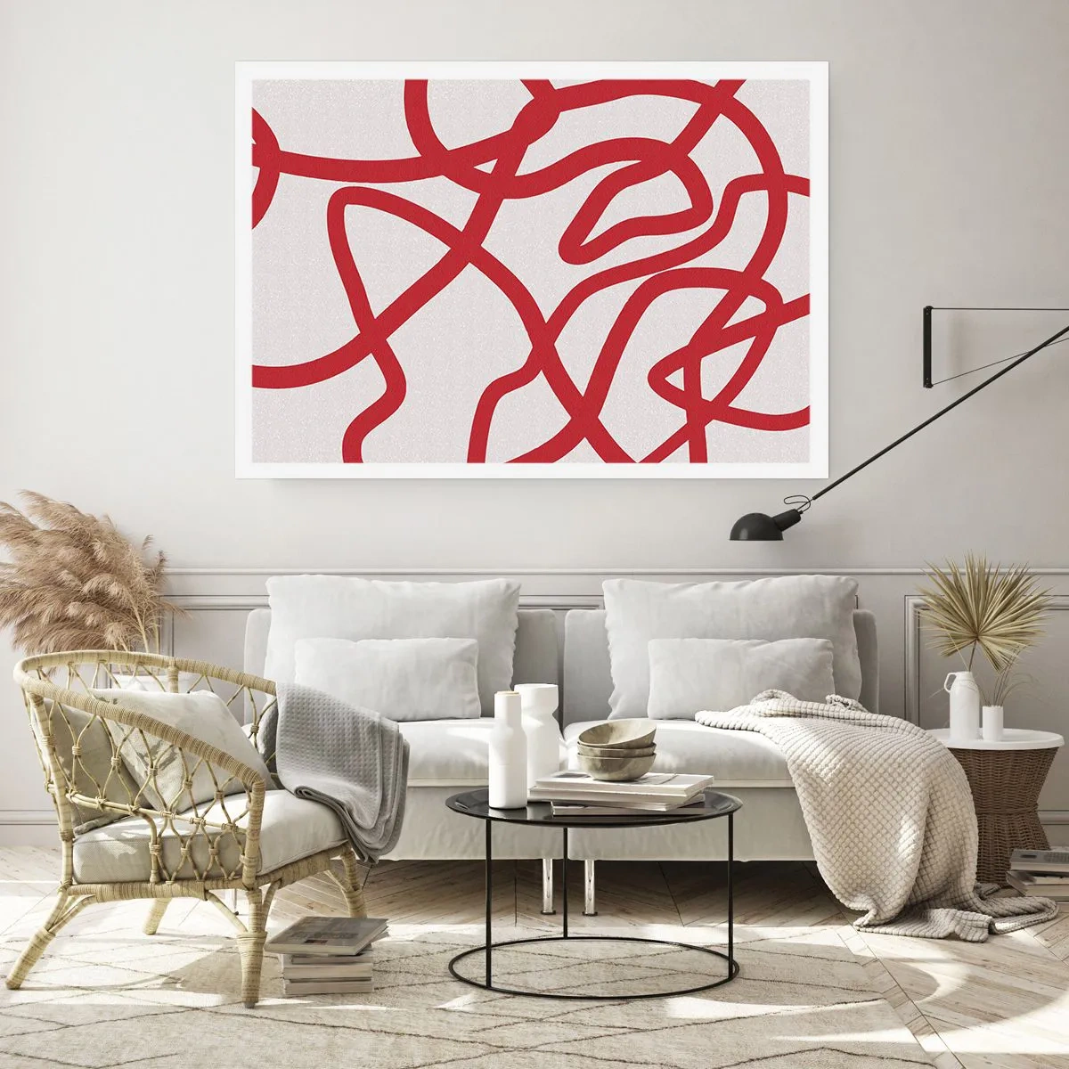 Plakát - Červené na bílém - 70x50 cm