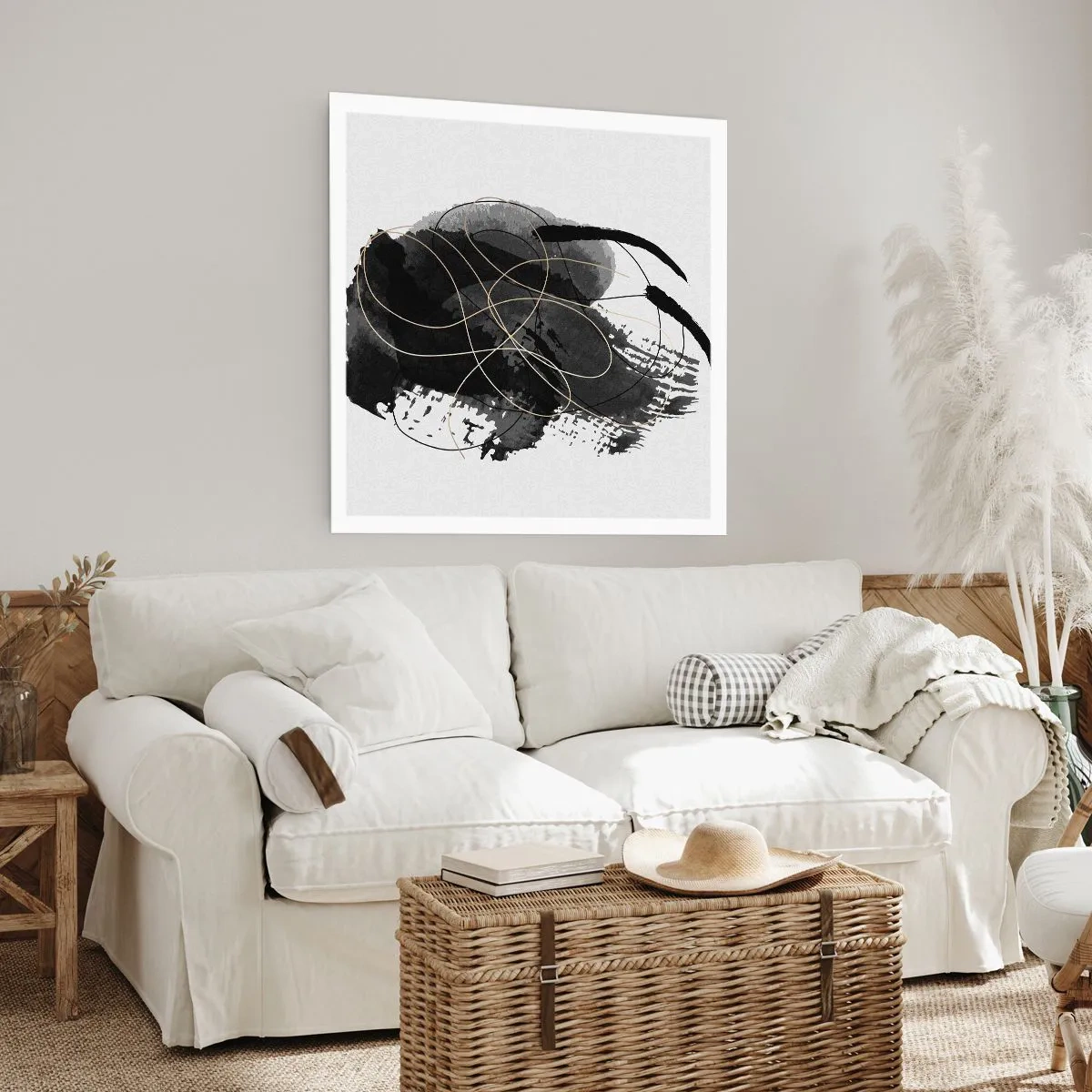 Plakát - Upletené z černé - 60x60 cm