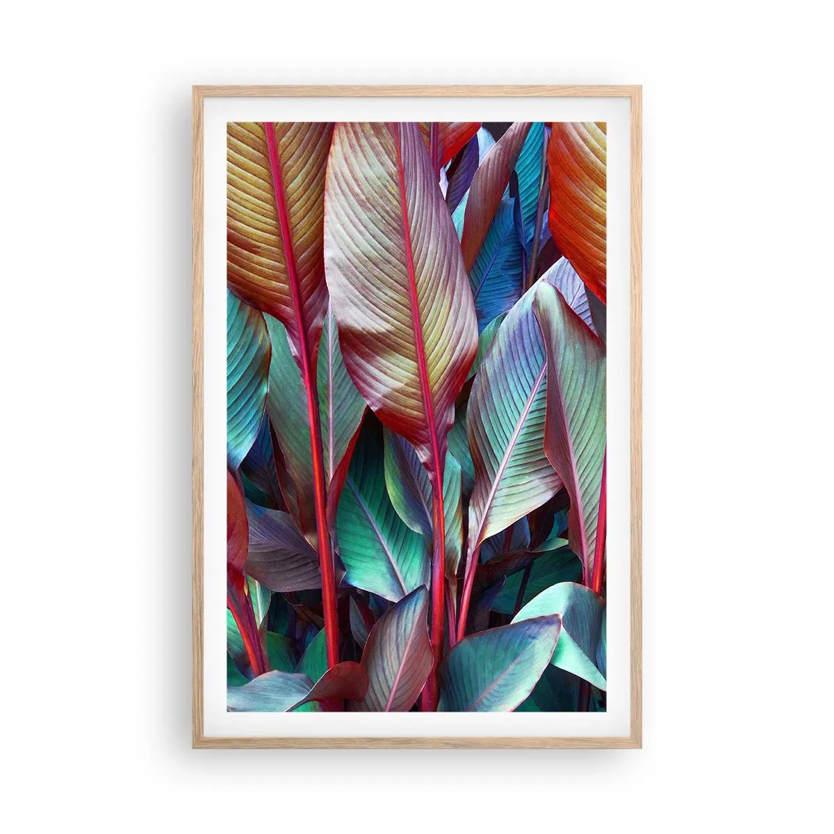 Plakát v rámu světlý dub - Barevná houština - 61x91 cm