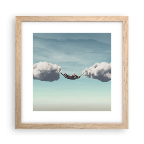 Plakát v rámu světlý dub - Blaženost okamžiku - 30x30 cm