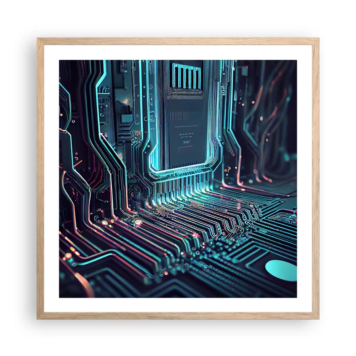 Plakát v rámu světlý dub - Jen tak přemýšlím… - 60x60 cm