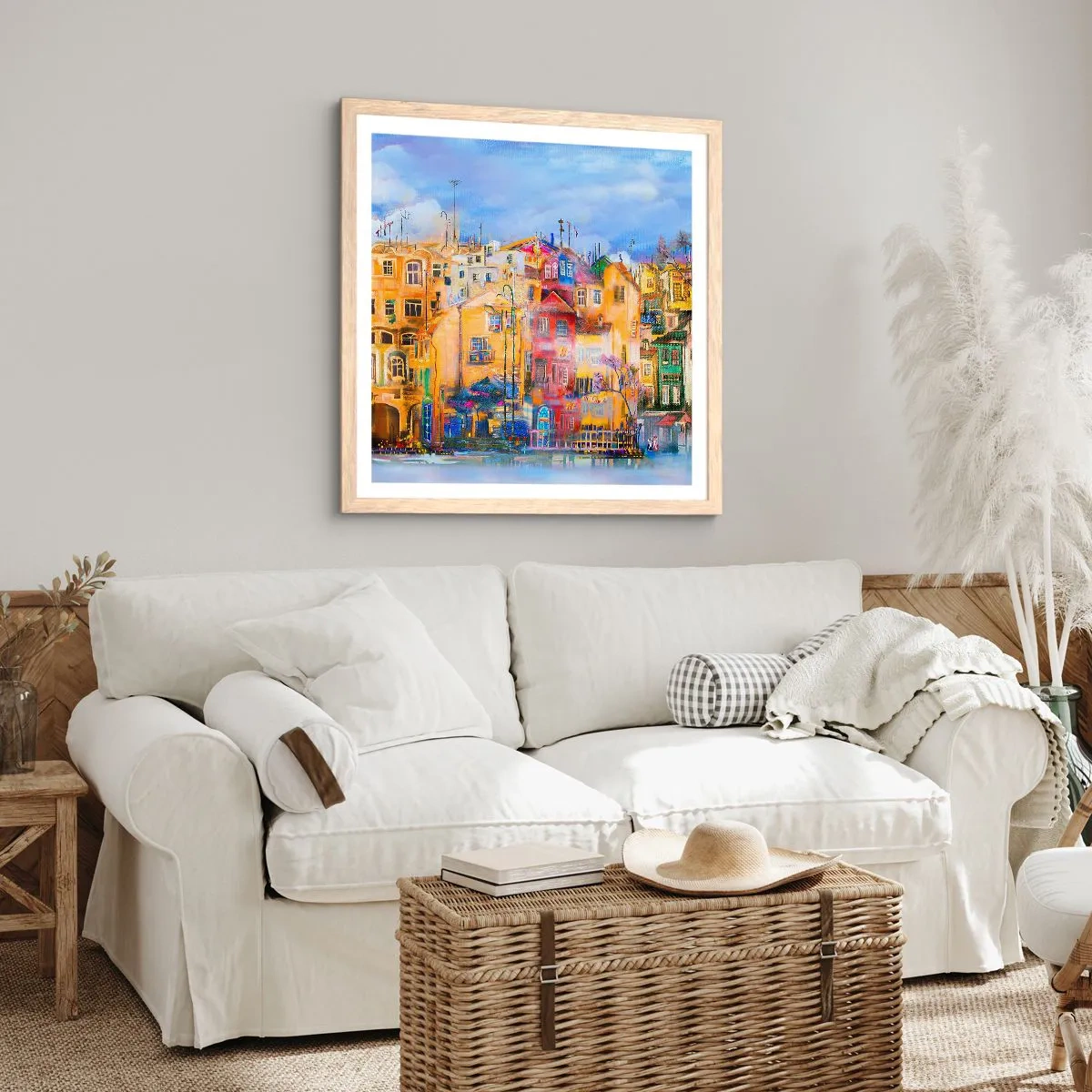 Plakát v rámu světlý dub - Jsme spolu - 60x60 cm