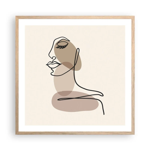 Plakát v rámu světlý dub - Určitá linie krásy - 60x60 cm