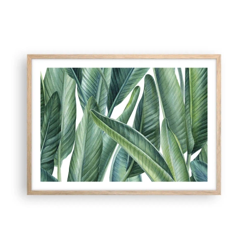 Plakát v rámu světlý dub - Prostě zelená - 70x50 cm