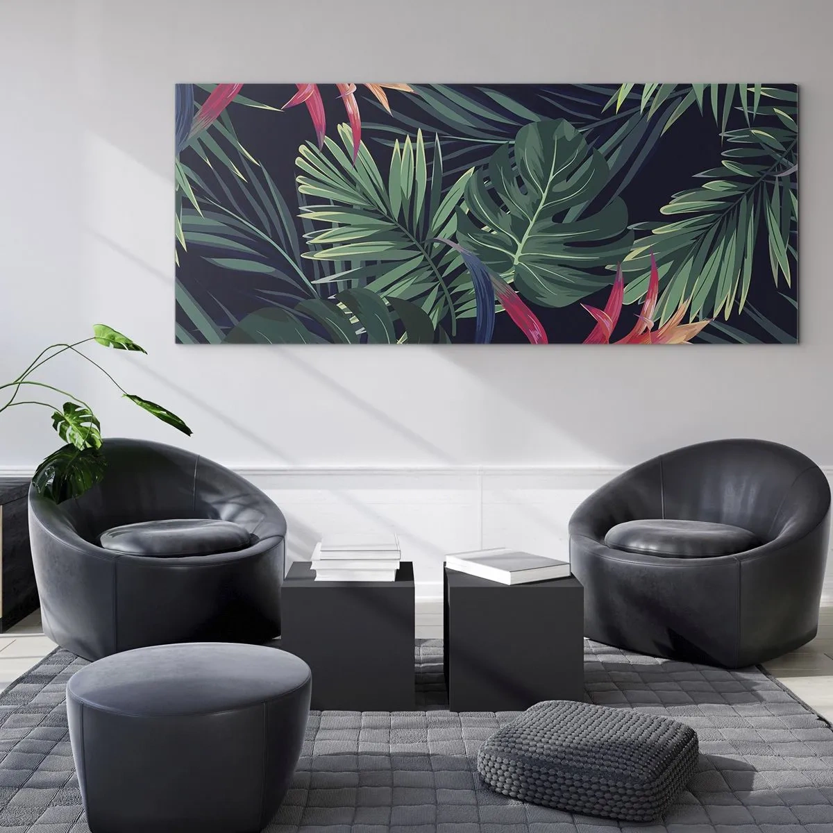 Obraz na skle - Vzplanout v zeleném - 100x40 cm