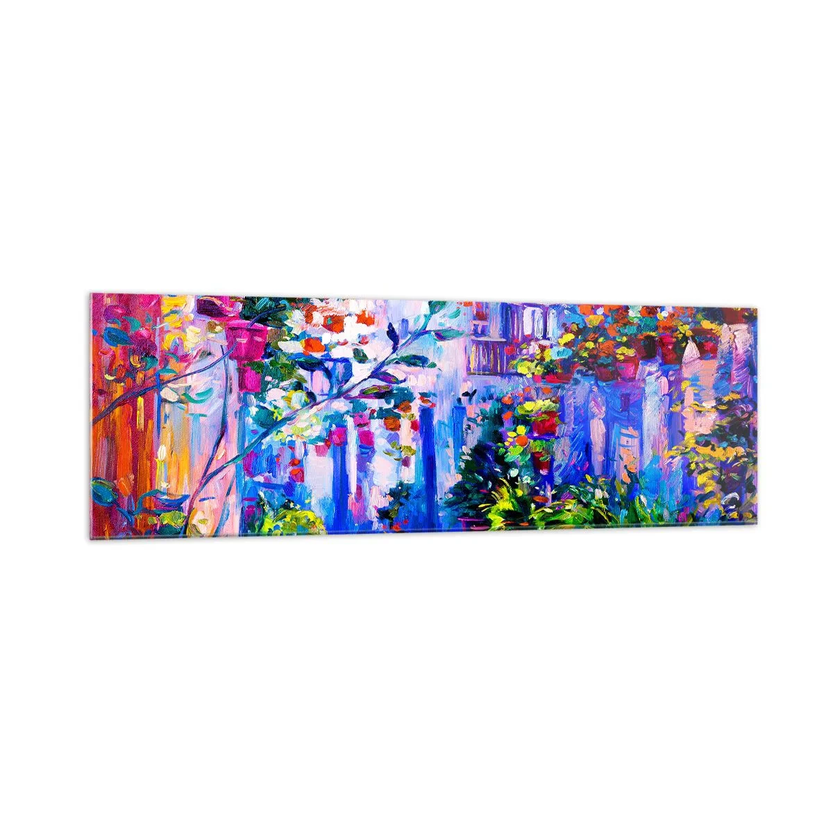 Obraz na skle - Imprese - italská ulička - 160x50 cm