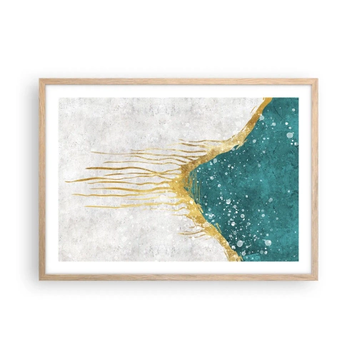 Plakát v rámu světlý dub - Zlatý příliv - 70x50 cm