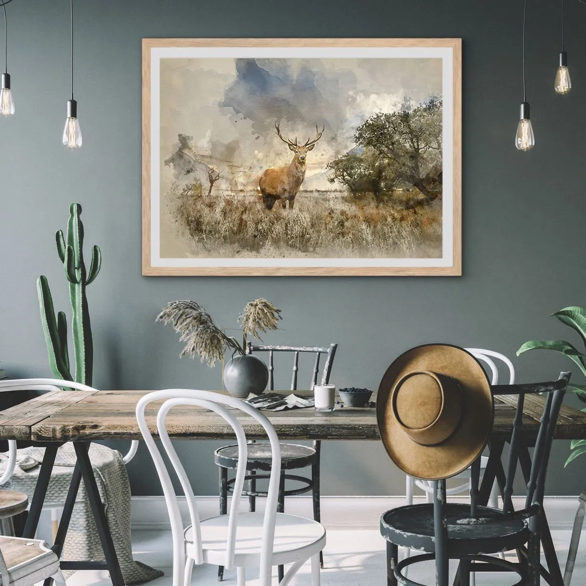 Plakát v rámu světlý dub - Důstojnost - síla - majestátnost - 91x61 cm