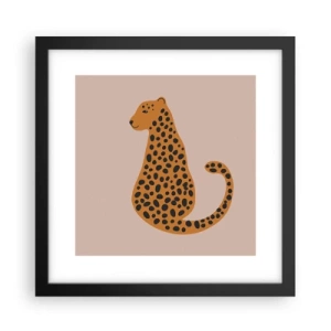 Plakát v černém rámu - Leopardní vzor je v módě - 30x30 cm