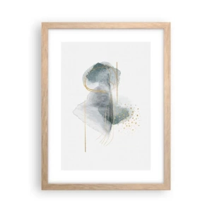 Plakát v rámu světlý dub - O vztahu mezi šedou a zlatou - 30x40 cm