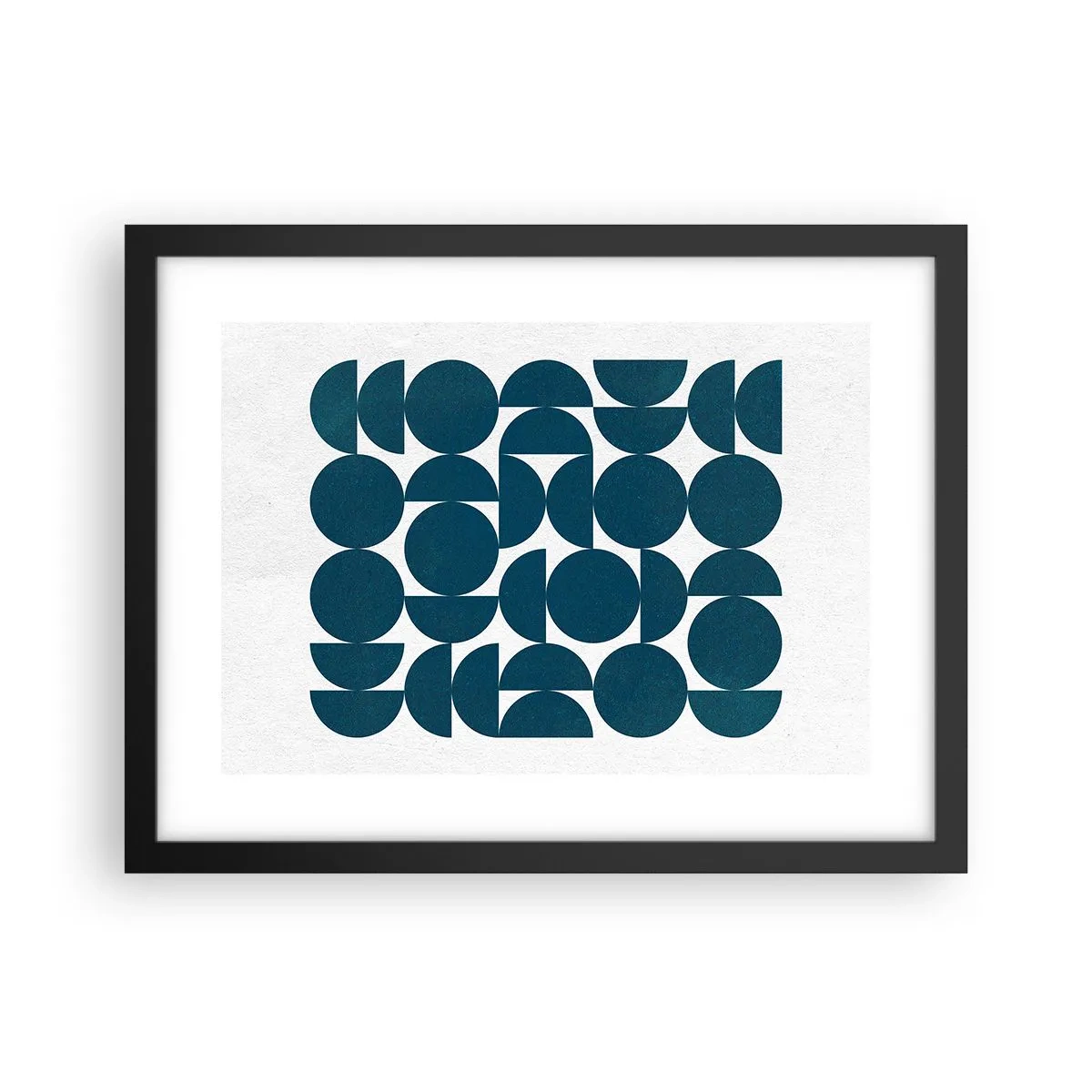 Plakát v černém rámu - Kruhy a půlkruhy - 40x30 cm