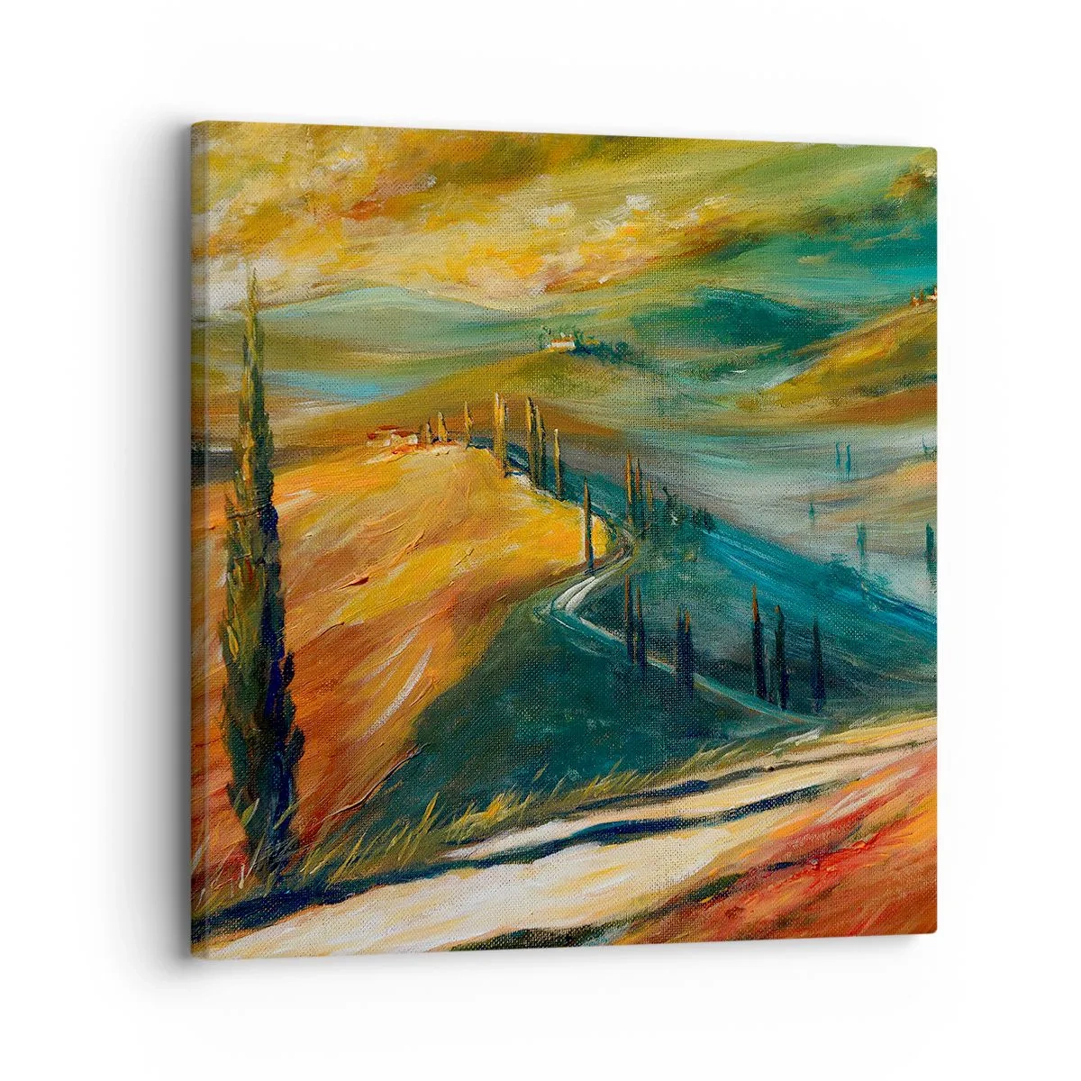 Obraz na plátně - Toskánská krajina - 30x30 cm
