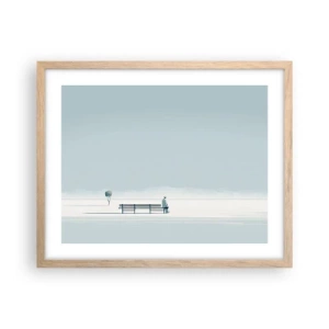 Plakát v rámu světlý dub - Ano, čekám. - 50x40 cm