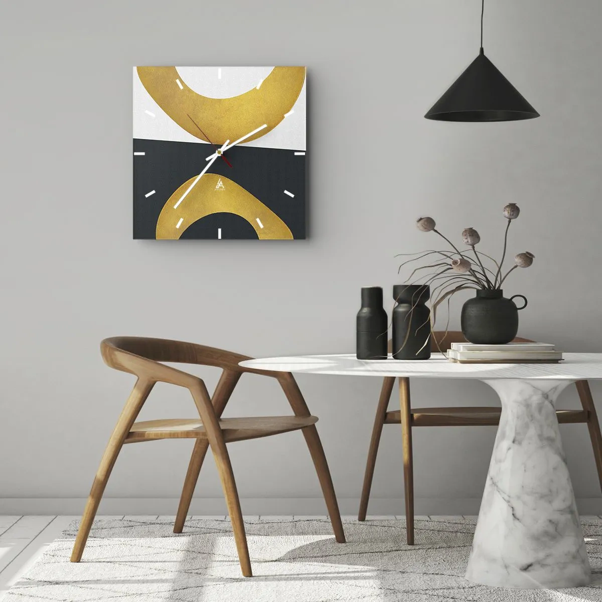 Nástěnné hodiny - Zaprvé: zlato - 40x40 cm