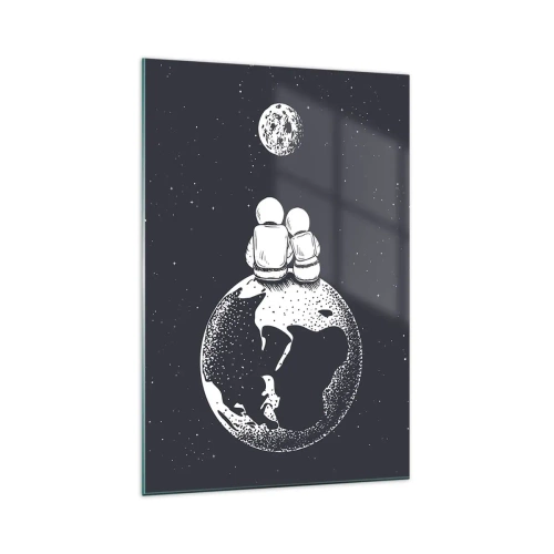 Obraz na skle - Vesmírná love story - 70x100 cm