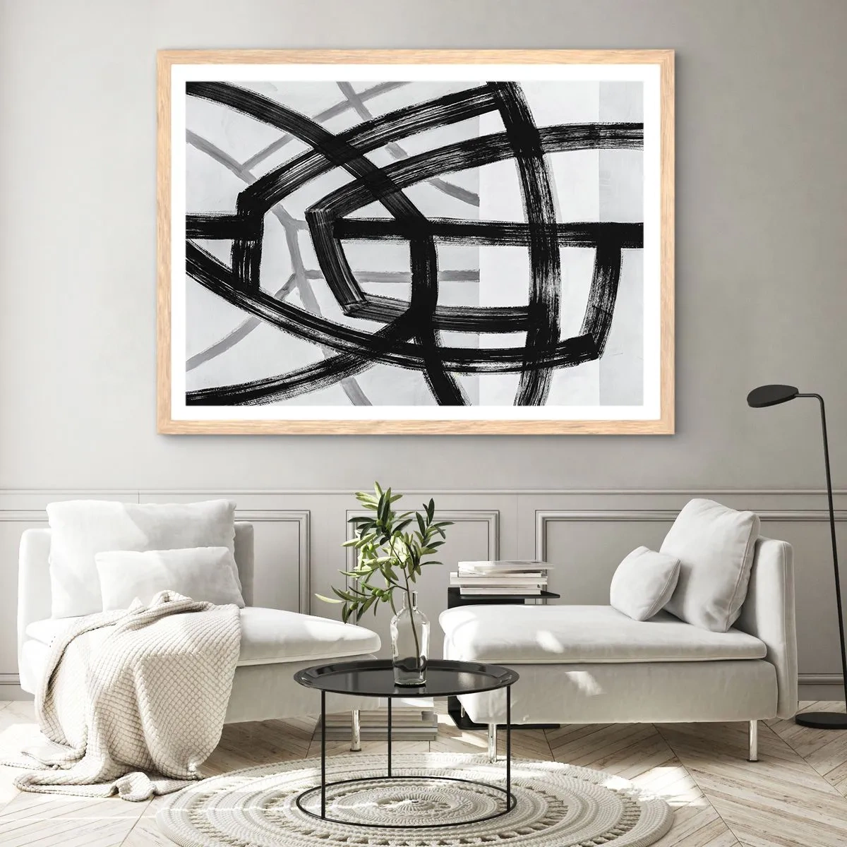 Plakát v rámu světlý dub - Hloubka - 91x61 cm