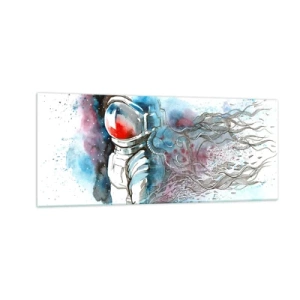 Obraz na skle - Sám s vesmírem - 100x40 cm