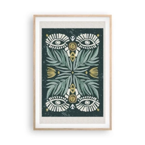 Plakát v rámu světlý dub - Jako lidová vystřihovánka - 61x91 cm