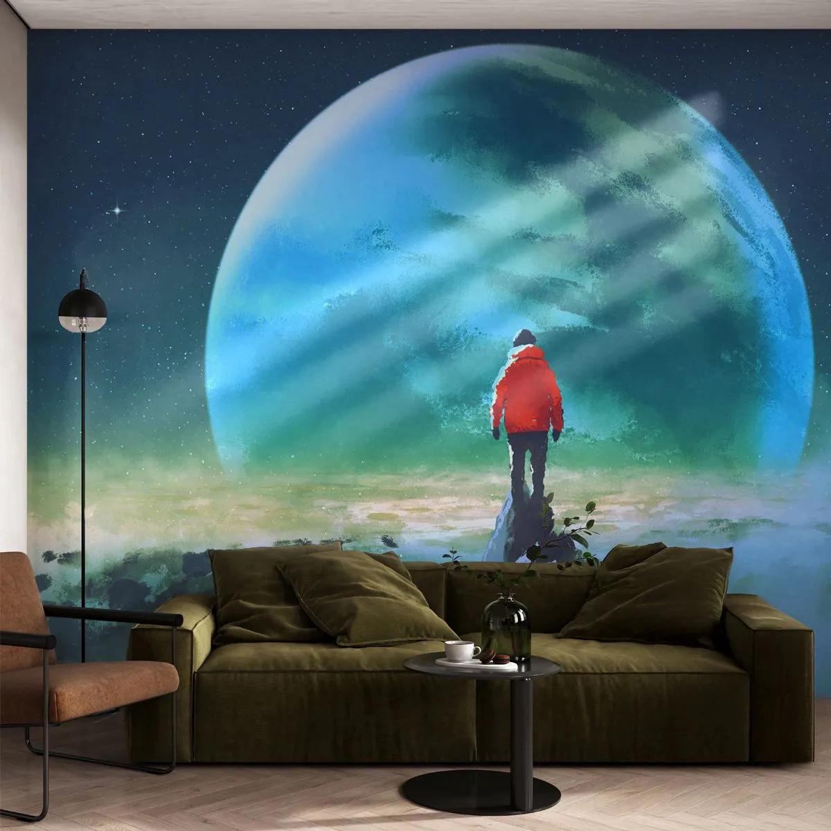 Fototapeta Samolepicí Deluxe Sticker - Objevitel nové zemi - Abstrakce, Fantazie, Planeta Země - 250x175 cm