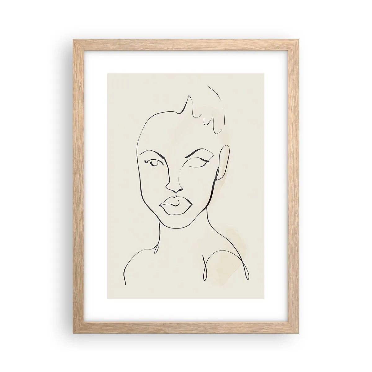 Plakát v rámu světlý dub - Obrys smyslnosti - 30x40 cm