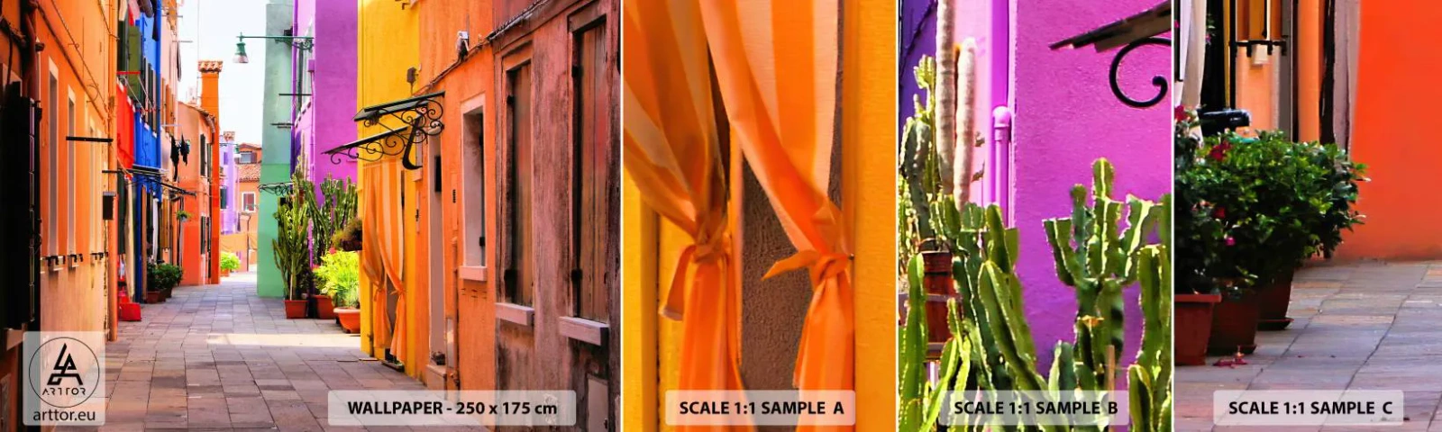 Fototapeta Vzorek Standard Eco - Duhová ulička - Město, Benátky, Architektura - 100x30 cm