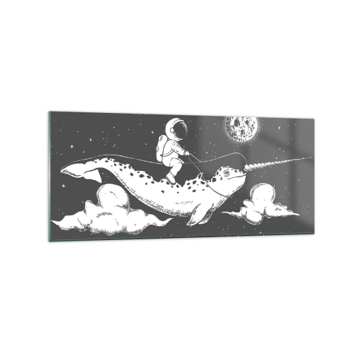 Obraz na skle - Vesmírný jezdec - 120x50 cm
