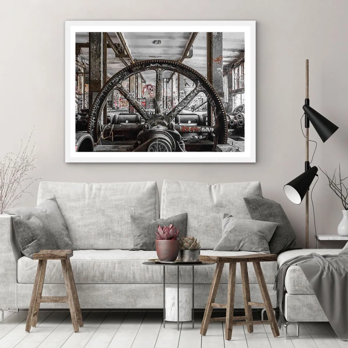 Plakát v bílém rámu - Tajný život továrny - 91x61 cm