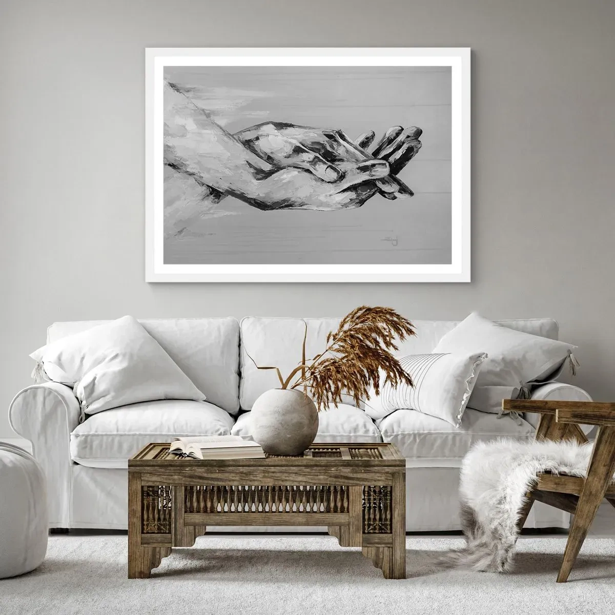 Plakát v bílém rámu - Začátek… - 100x70 cm