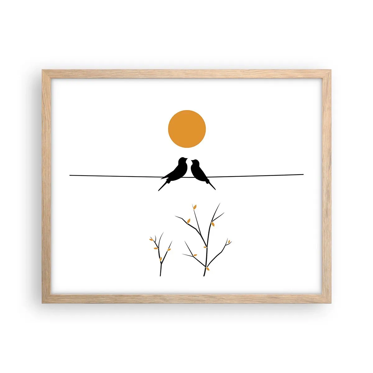Plakát v rámu světlý dub - Slavíčí večer - 50x40 cm