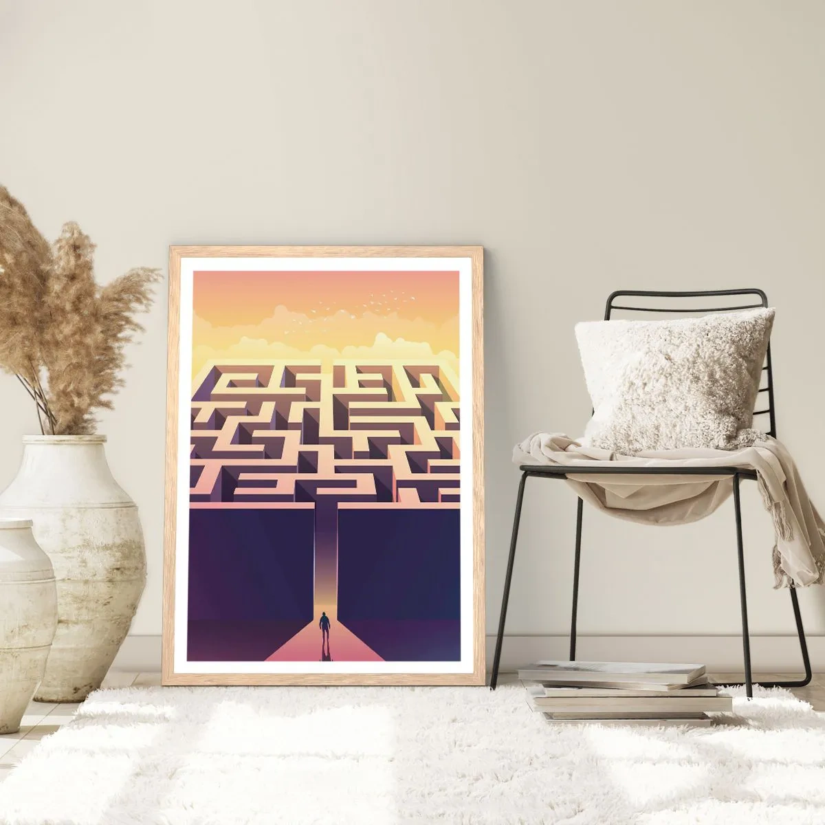 Plakát v rámu světlý dub - Čas rozhodnutí - 70x100 cm