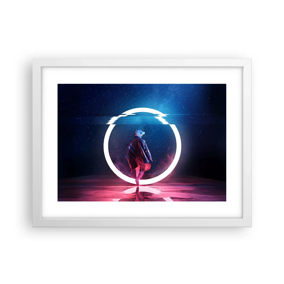 Plakát v bílém rámu - Mezi světy - 40x30 cm