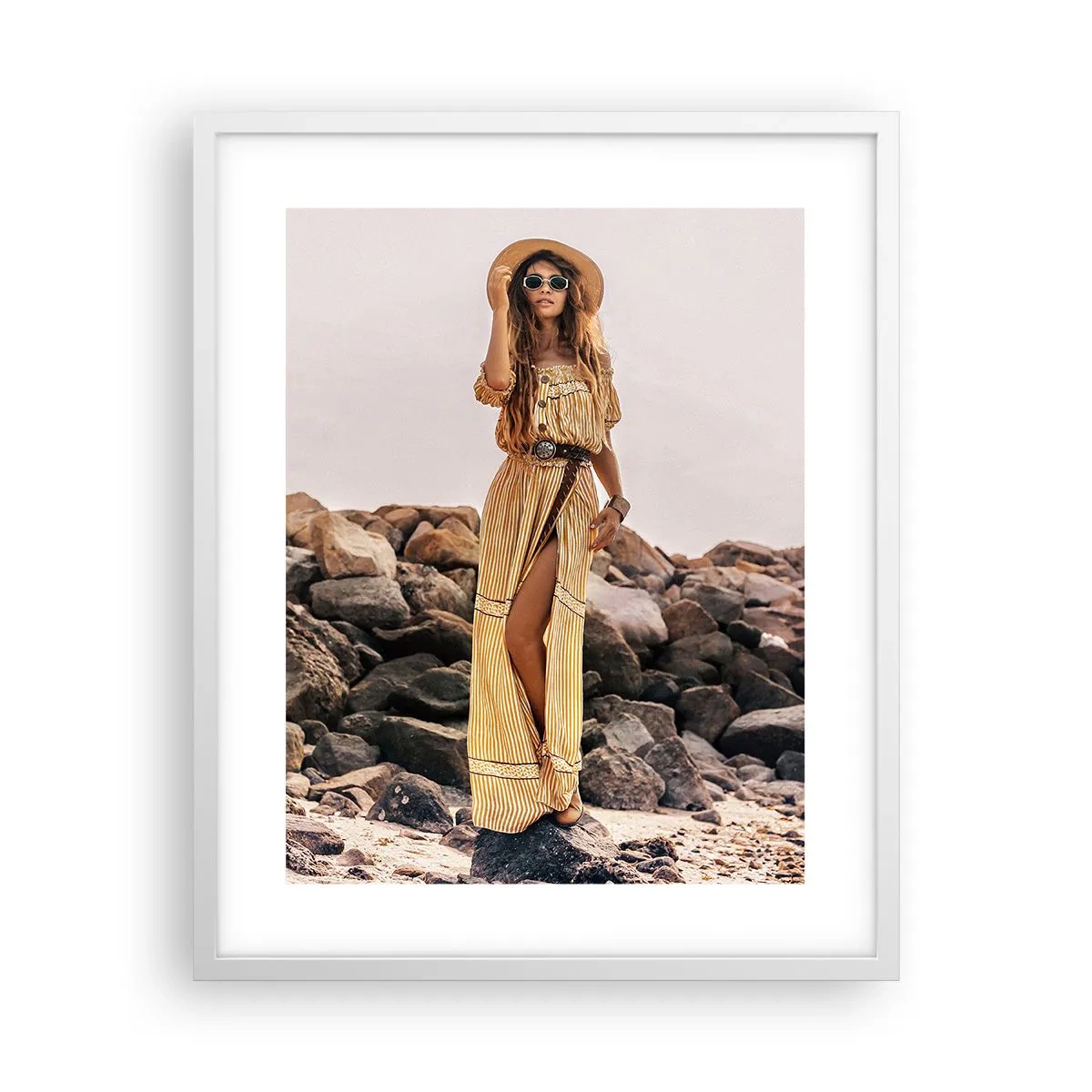 Plakát v bílém rámu - Kouzlo kamenů - 40x50 cm