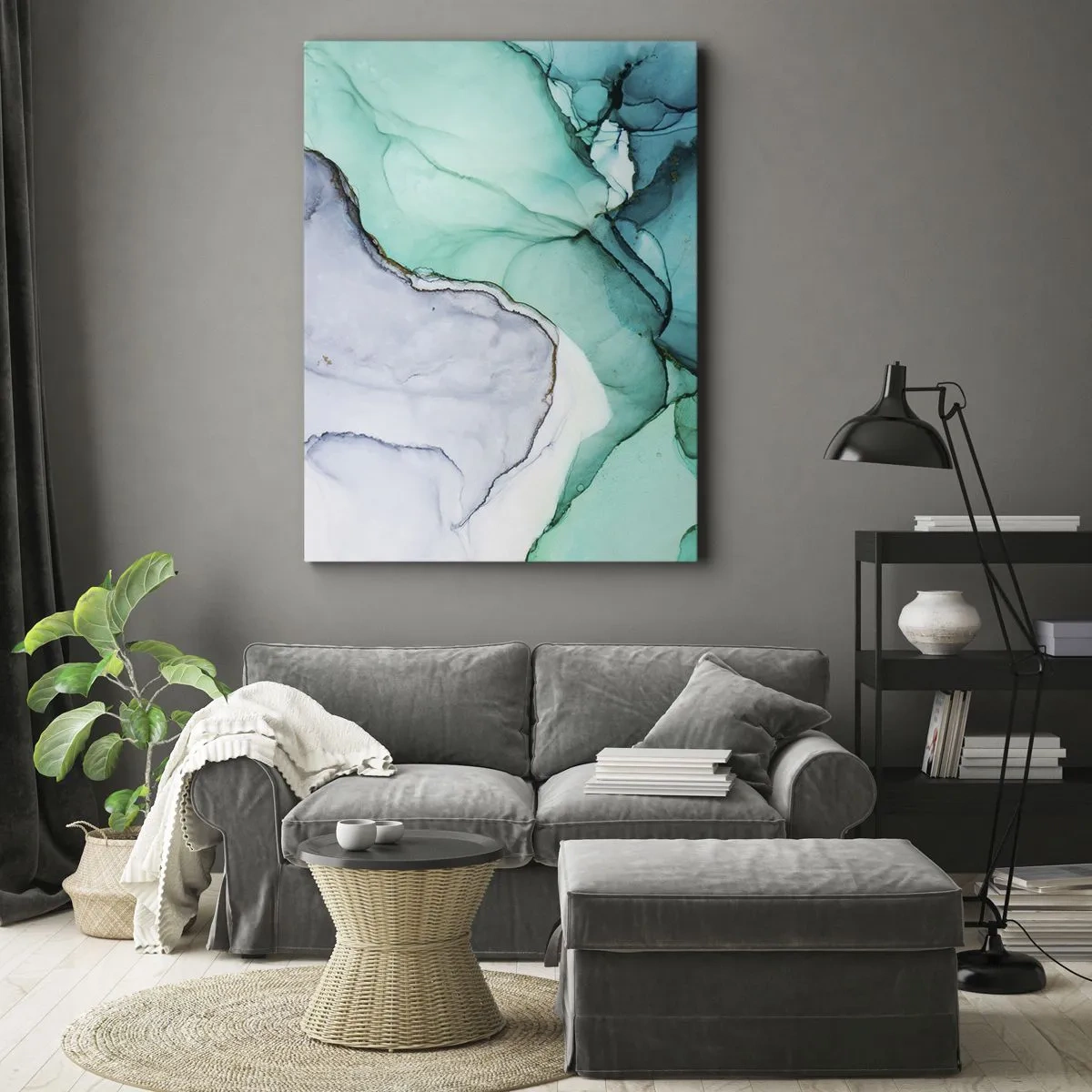 Obraz na plátně - Studie v tyrkysové - 50x70 cm
