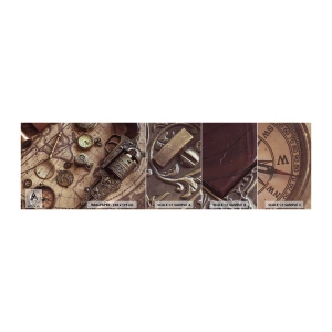Vzor Fototapety Premium Canvas - Dobrodružství volá - Mapa světa, Kompas, Revolver - 100x30 cm