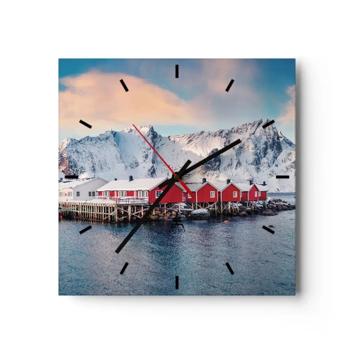 Nástěnné hodiny - Severní útočiště - 30x30 cm