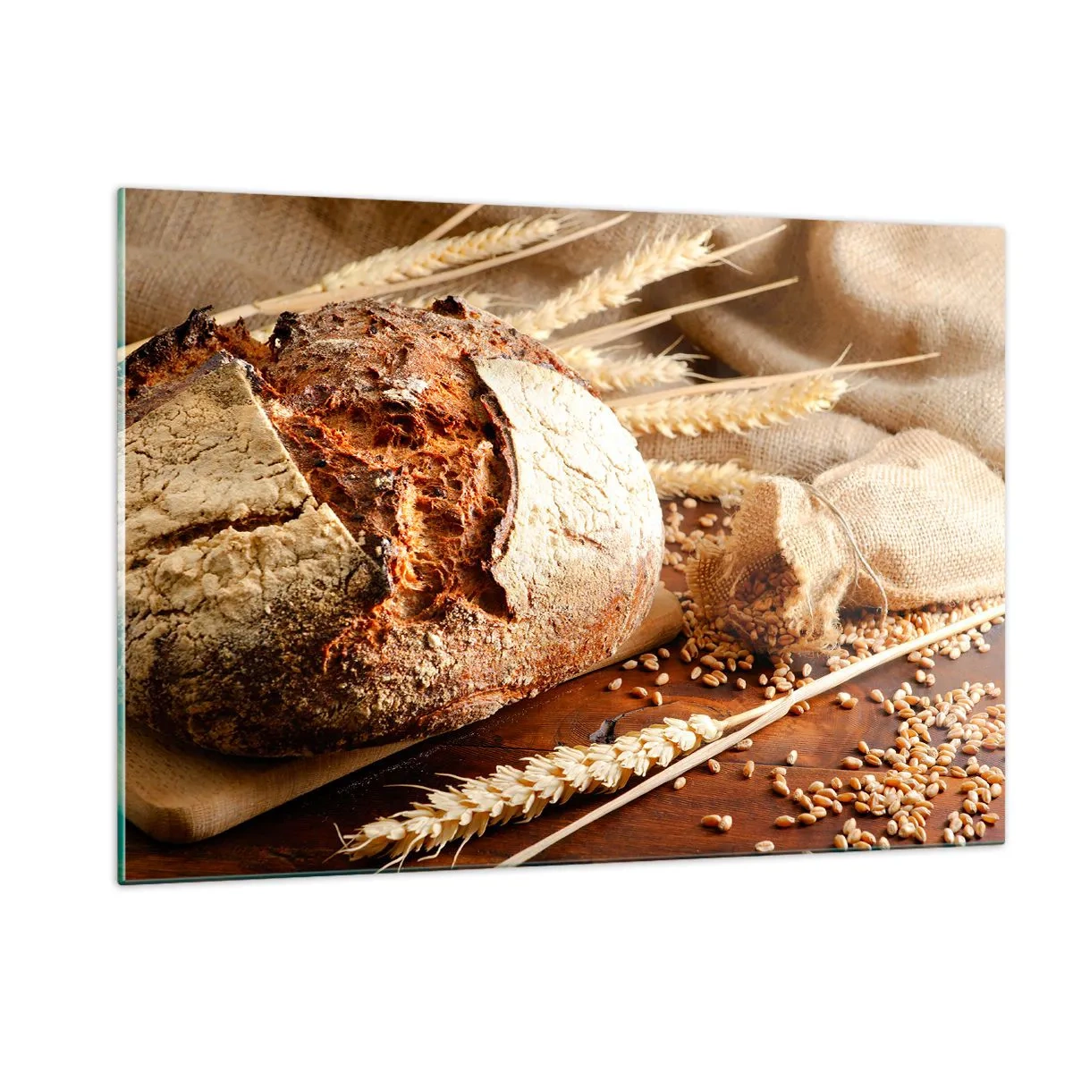 Obraz na skle - Chutný, voňavý, křupavý - 120x80 cm