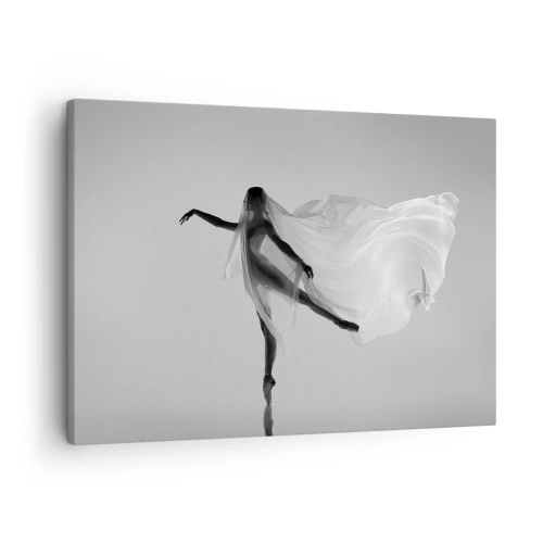 Obraz na plátně - Tanečnice v éterické póze s vlající látkou - 70x50cm - Lehkost a půvab - Moderní nástěnná dekorace do obývacího pokoje a ložnice ARTTOR