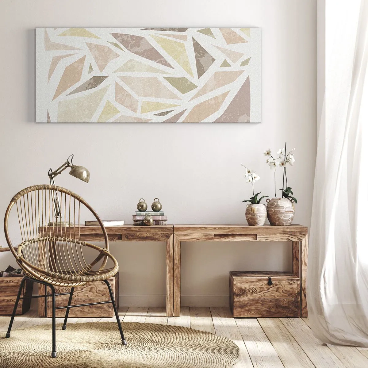 Obraz na plátně - Kompozice: vitráž - 160x50 cm