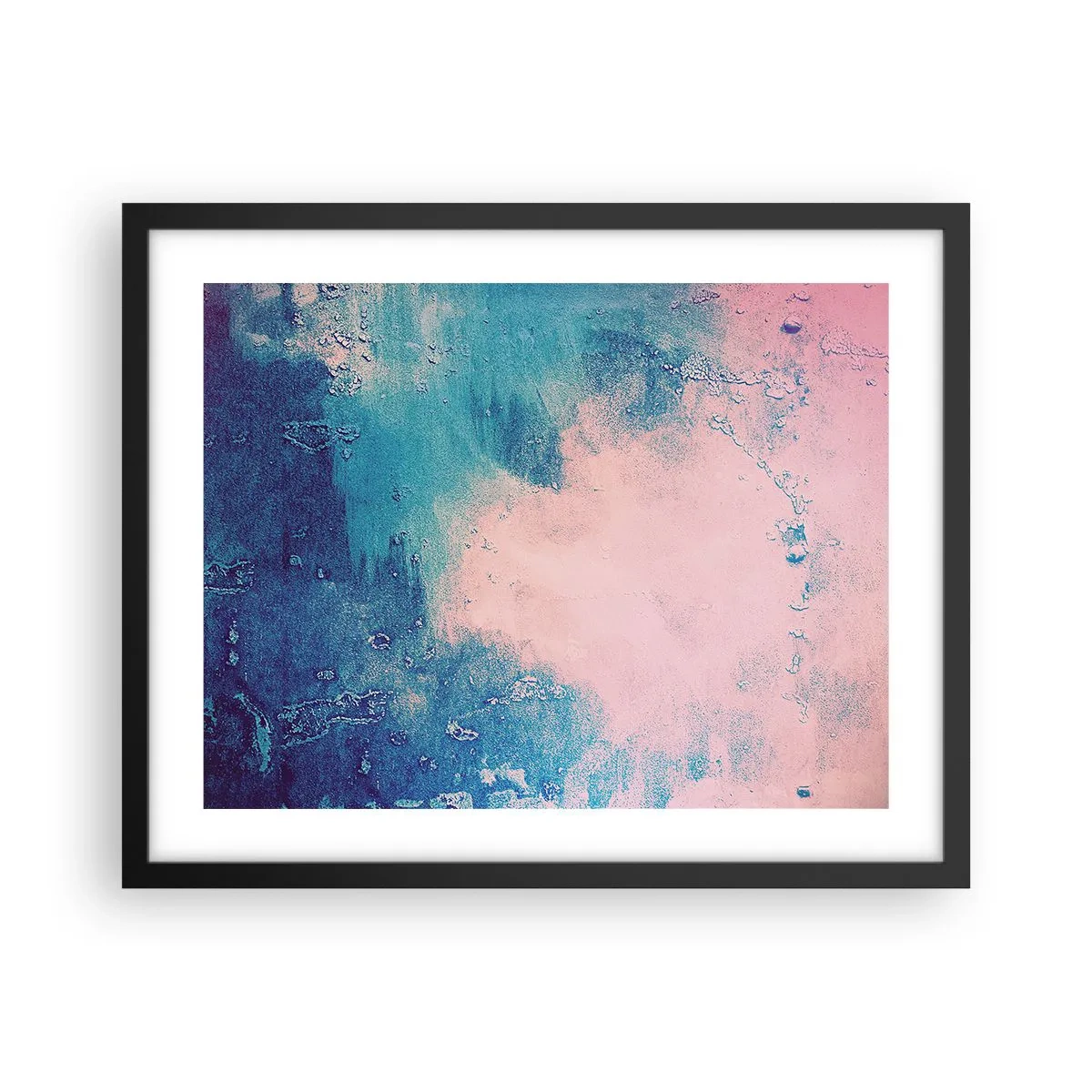Plakát v černém rámu - Modrá objetí - 50x40 cm