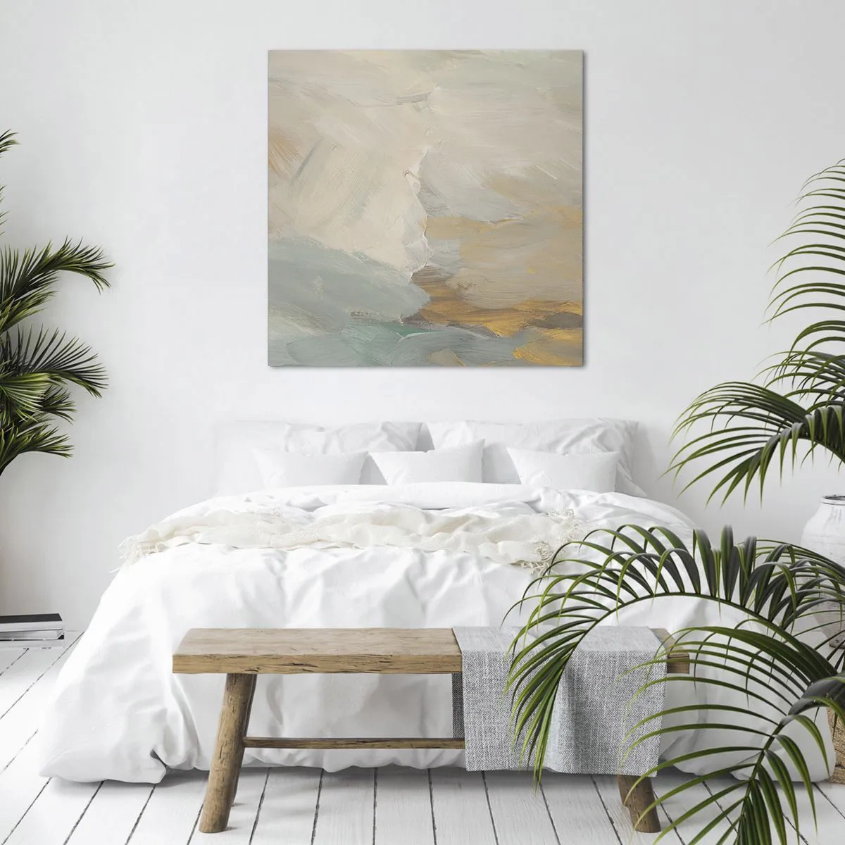 Obraz na plátně - Abstrakce – krajina něhy - 60x60 cm