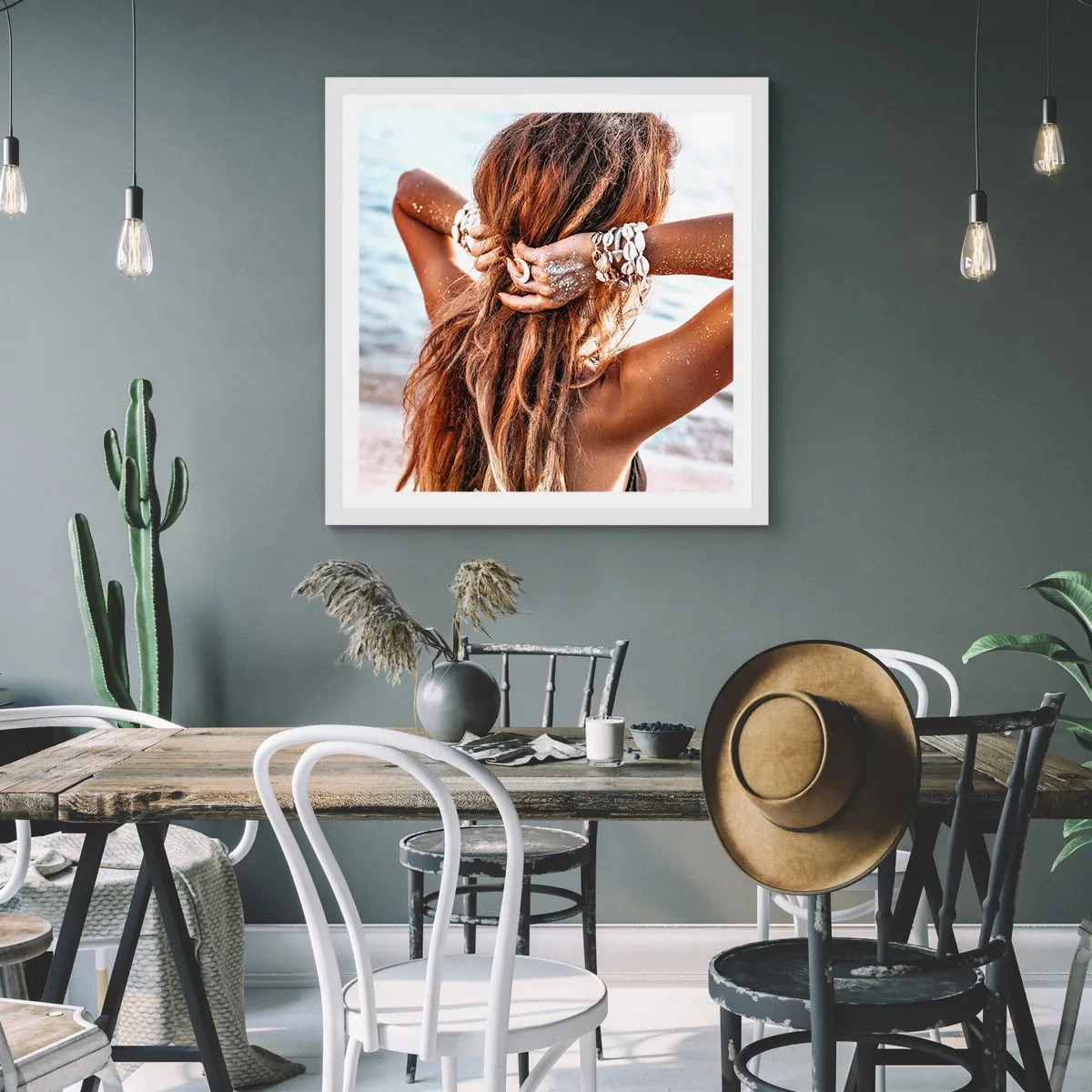 Plakát v bílém rámu - Sestra vody a slunce - 30x30 cm