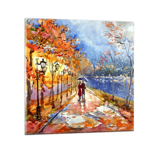 Obraz na skle - Společně k hranici času - 30x30 cm