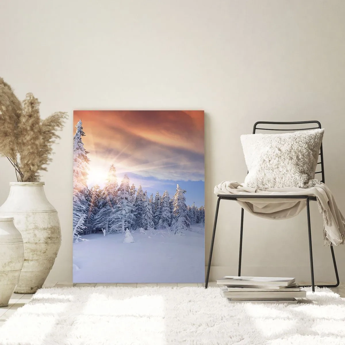Obraz na skle - Sněžné představení přírody - 50x70 cm