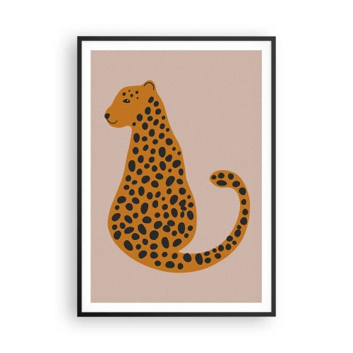 Plakát v černém rámu - Leopardní vzor je v módě - 70x100 cm